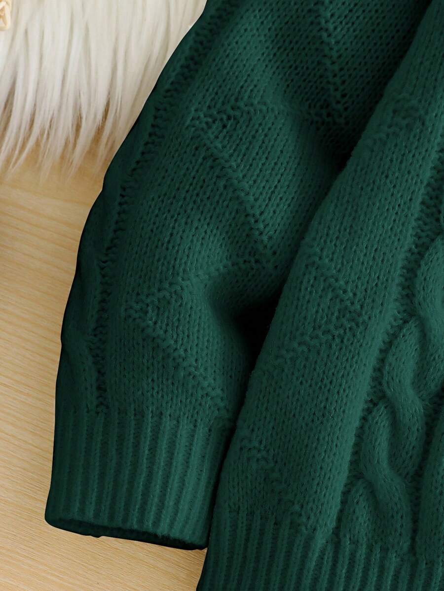 1pc Young Boys' Casual Comfortable Solid Color Versatile Loose Fit Turtleneck Sweater