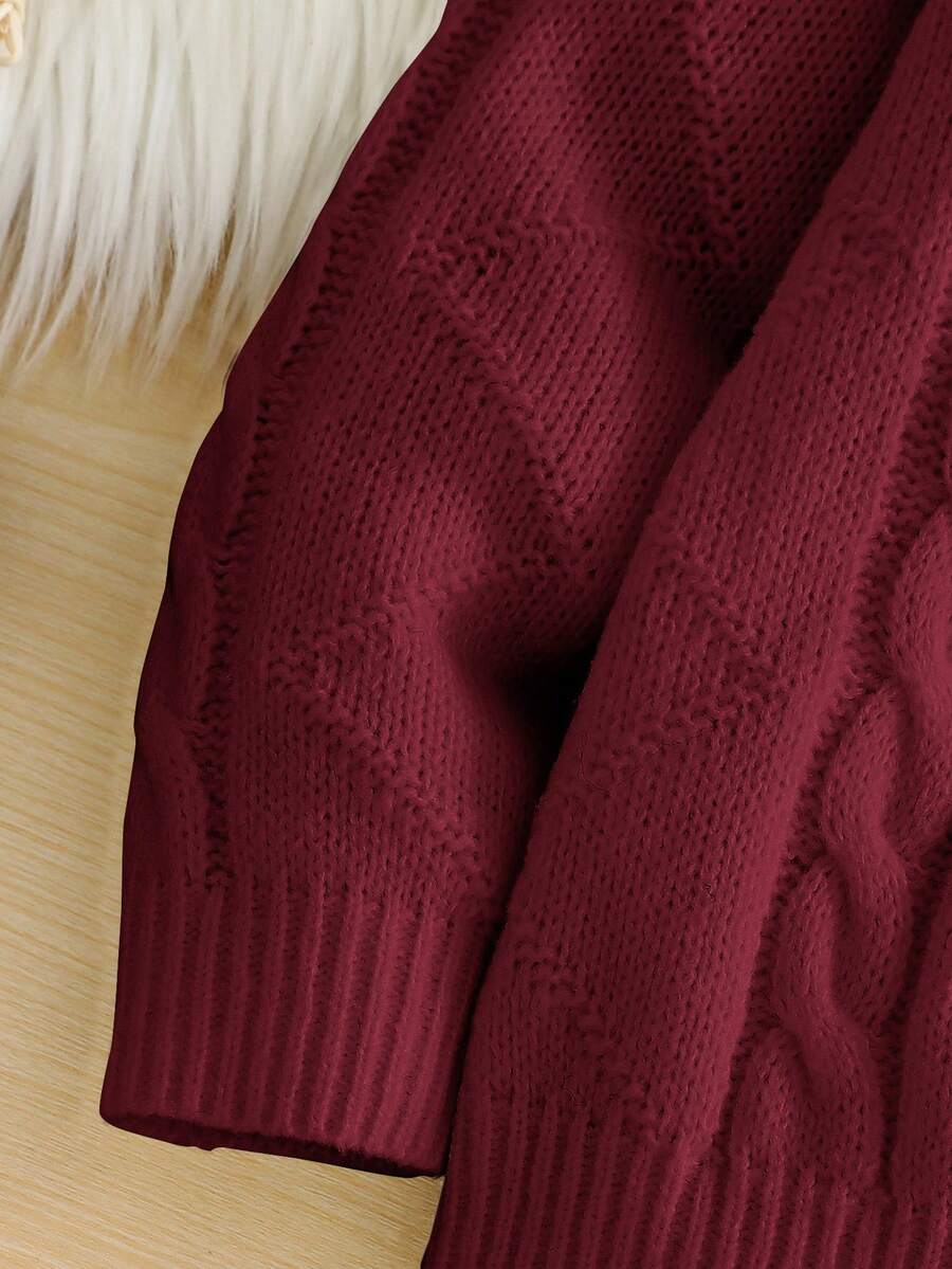 1pc Young Boys' Casual Comfortable Solid Color Versatile Loose Fit Turtleneck Sweater