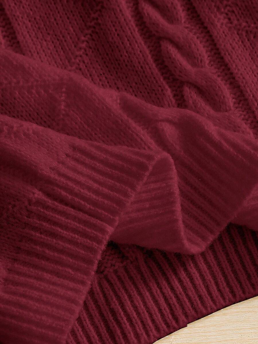 1pc Young Boys' Casual Comfortable Solid Color Versatile Loose Fit Turtleneck Sweater