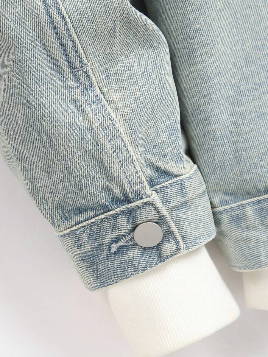 Manfinity Homme Men Cotton Flap Pocket Denim Jacket Without Tee, Fall