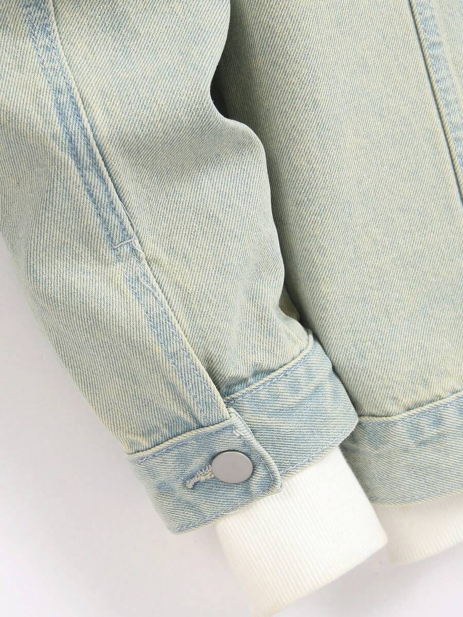 Manfinity Homme Men Cotton Flap Pocket Denim Jacket Without Tee, Fall