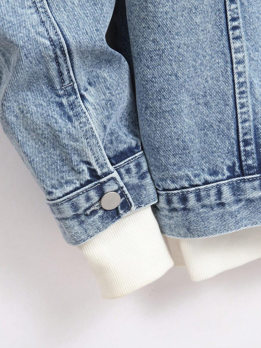 Manfinity Homme Men Cotton Flap Pocket Denim Jacket Without Tee, Fall