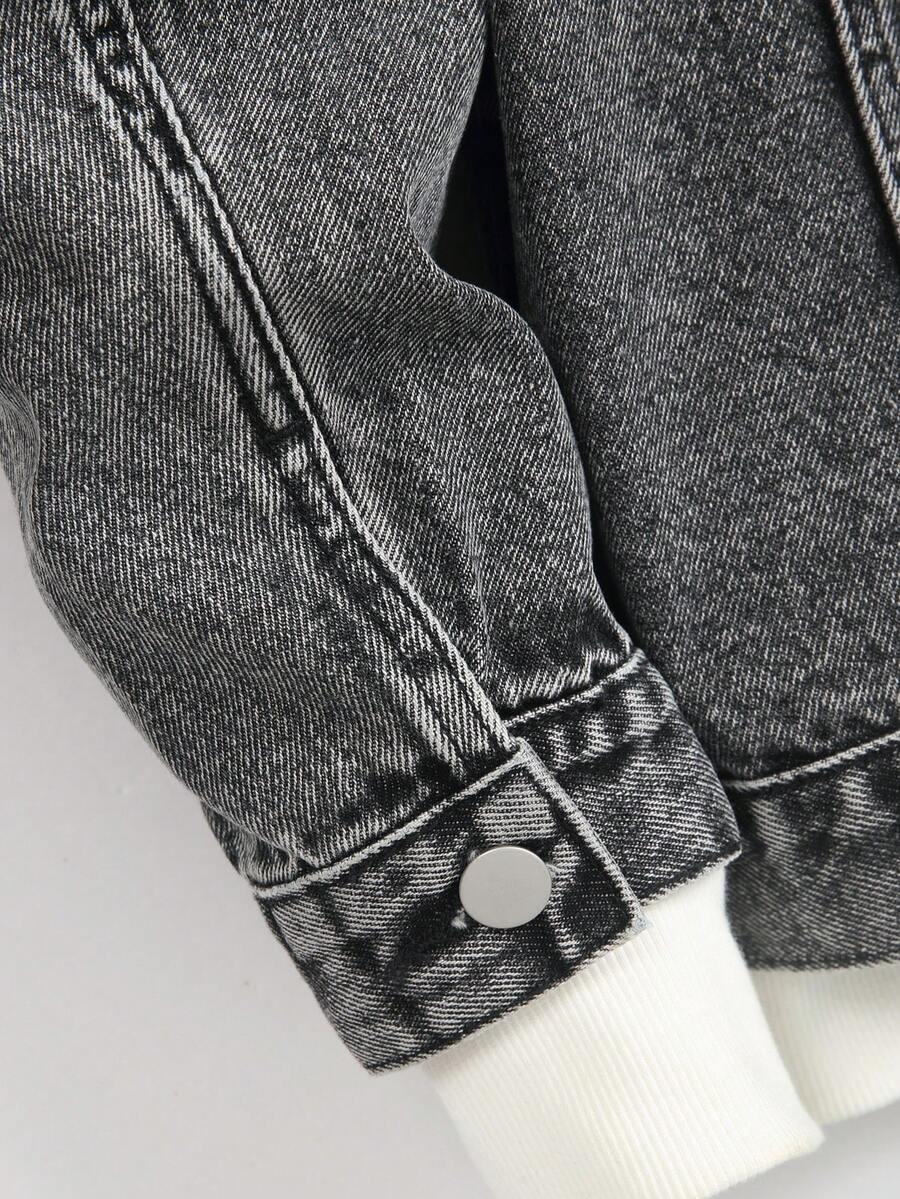 Manfinity Homme Men Cotton Flap Pocket Denim Jacket Without Tee, Fall