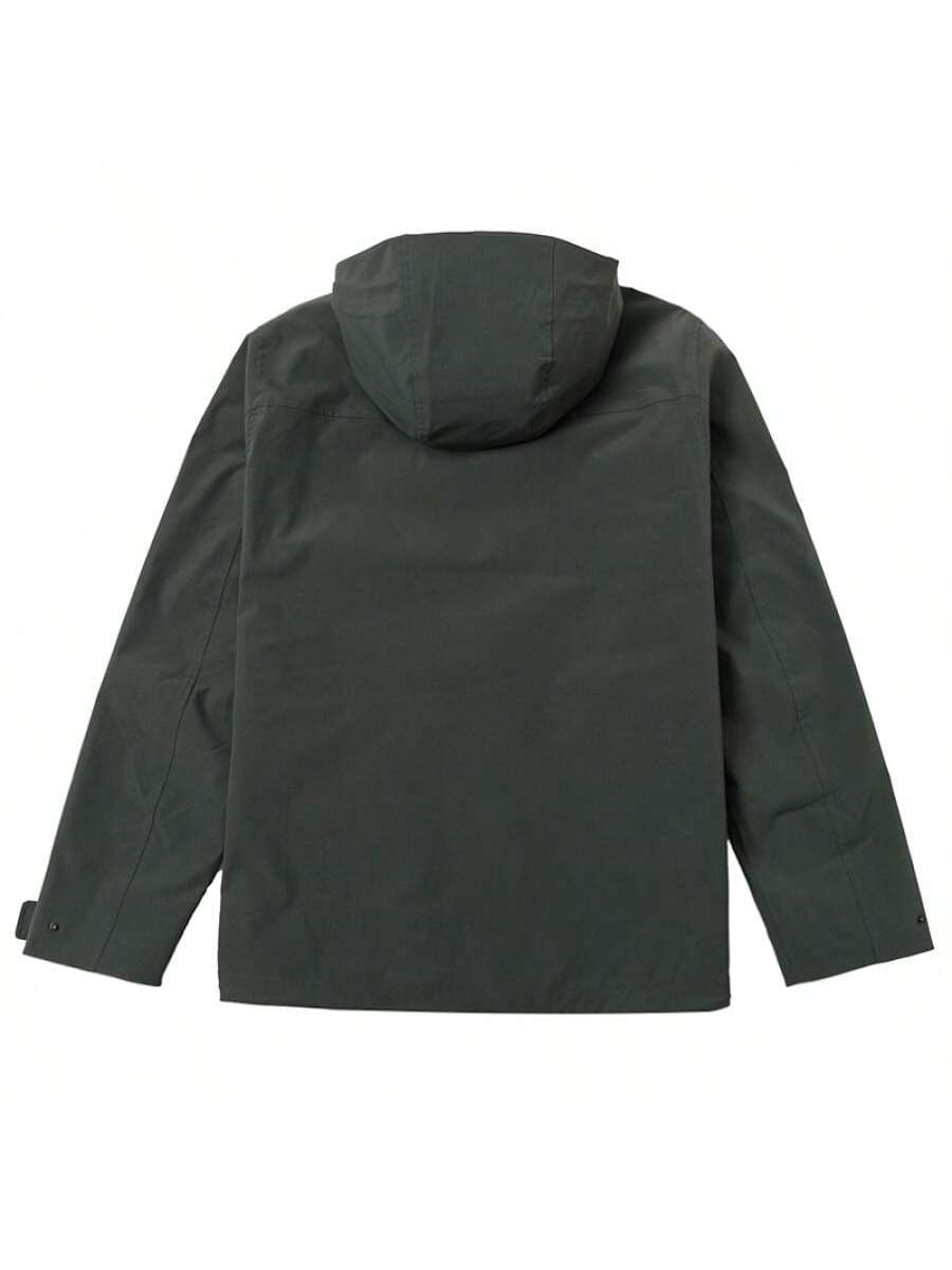Jack Wolfskin Men's 3-In-1 Waterproof Windbreaker Jacket, Outdoor Casual Windproof Breathable Softshell Jacket, Slate Green