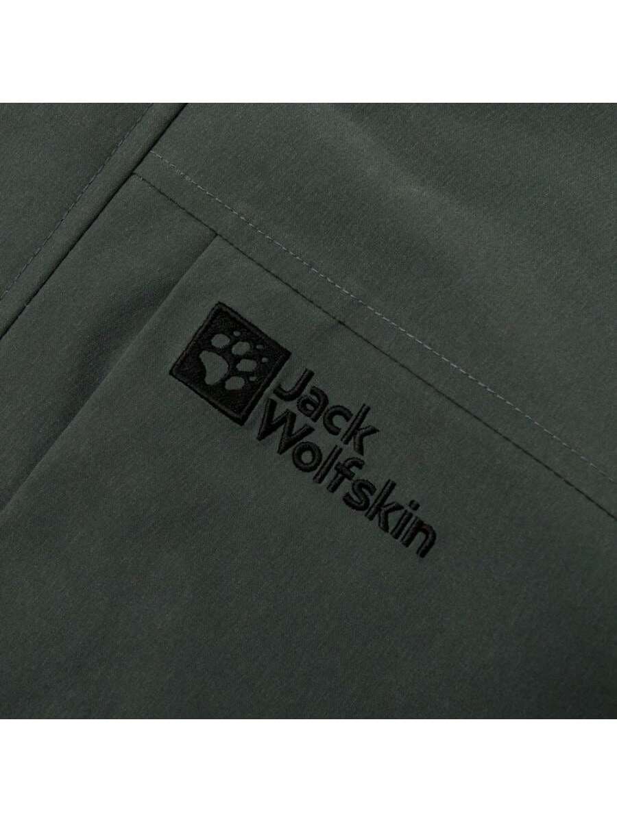 Jack Wolfskin Men's 3-In-1 Waterproof Windbreaker Jacket, Outdoor Casual Windproof Breathable Softshell Jacket, Slate Green