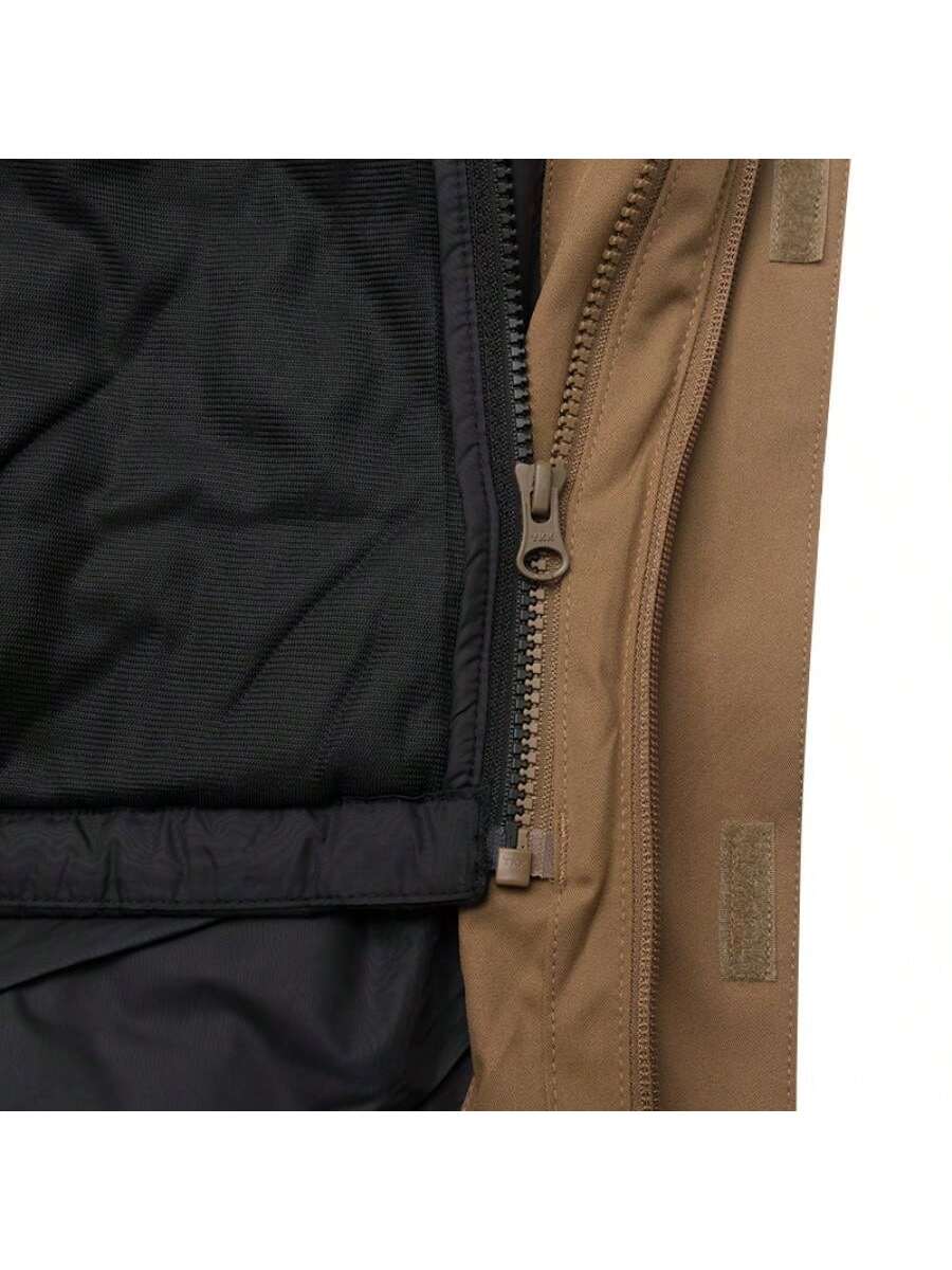 Columbia Men's 3-In-1 Softshell Jacket With Printed Logo, Single Layer Hooded, Waterproof, Hook And Loop Cuffs
