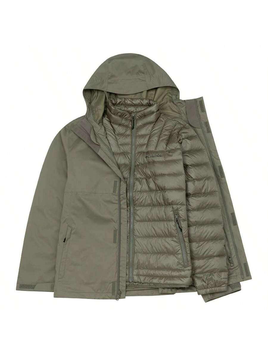 Columbia Men's 3-In-1 Hooded Softshell Jacket With Printed Logo, Comfortable And Warm