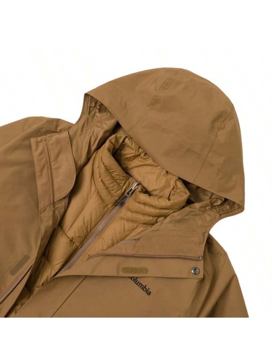 Columbia Men's Softshell Jacket With Embroidered Logo, Detachable Cuffs, Waterproof