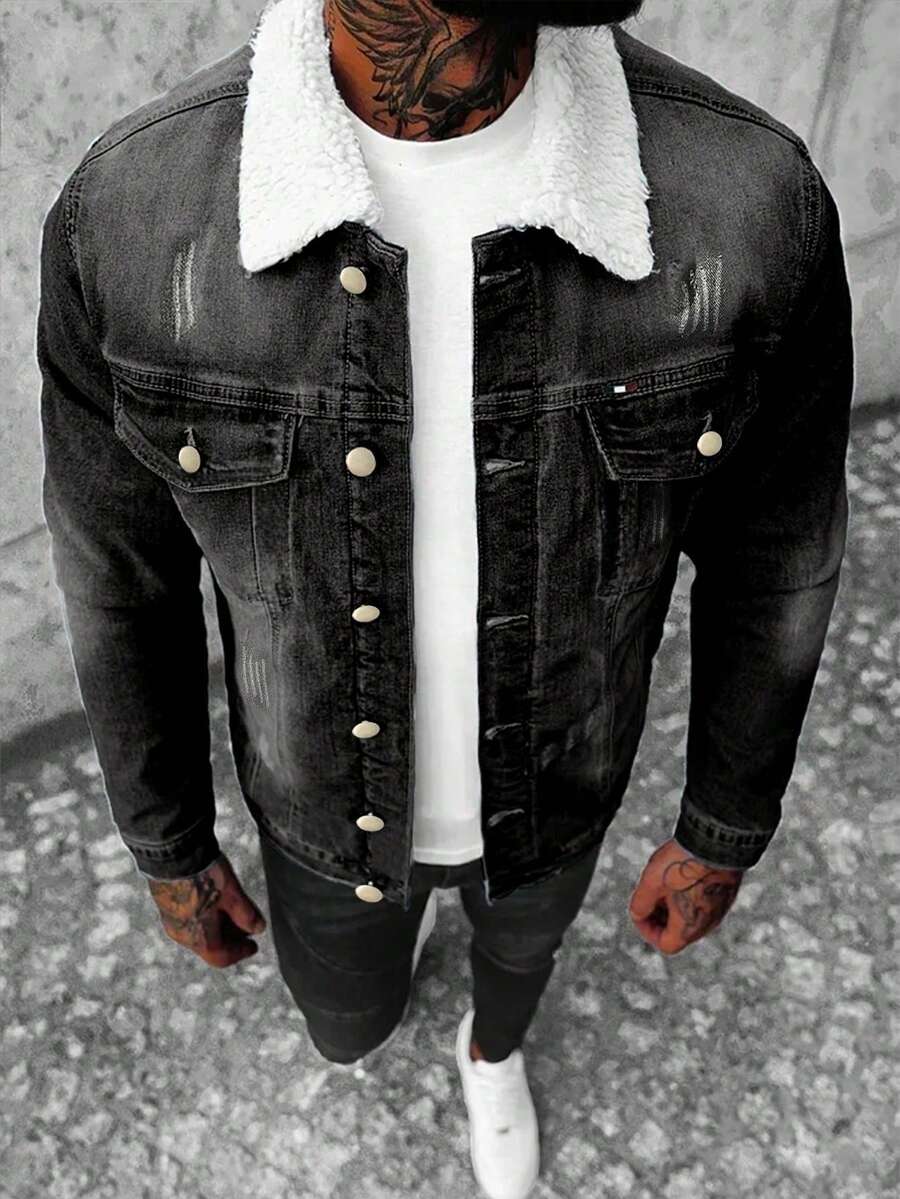 Vintage American Style Men Denim Jacket, Autumn/Winter