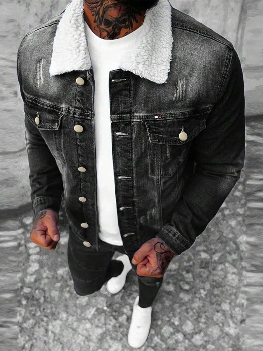 Vintage American Style Men Denim Jacket, Autumn/Winter