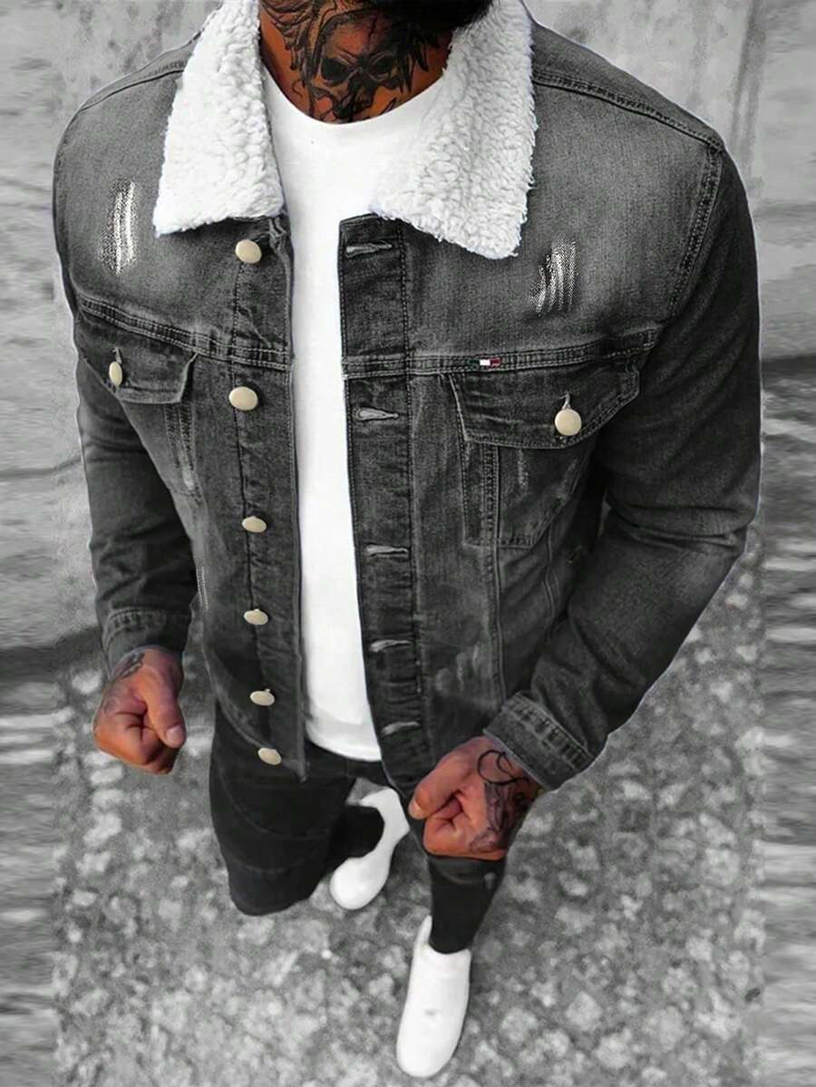 Vintage American Style Men Denim Jacket, Autumn/Winter