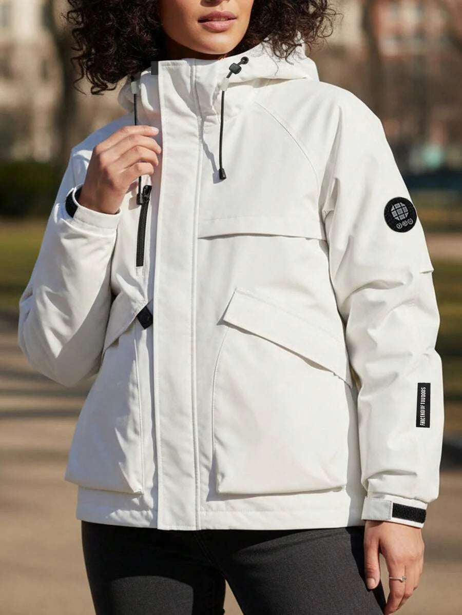 Women's Outdoor Waterproof Hooded Jacket - Warm Windproof Softshell Cargo Coat