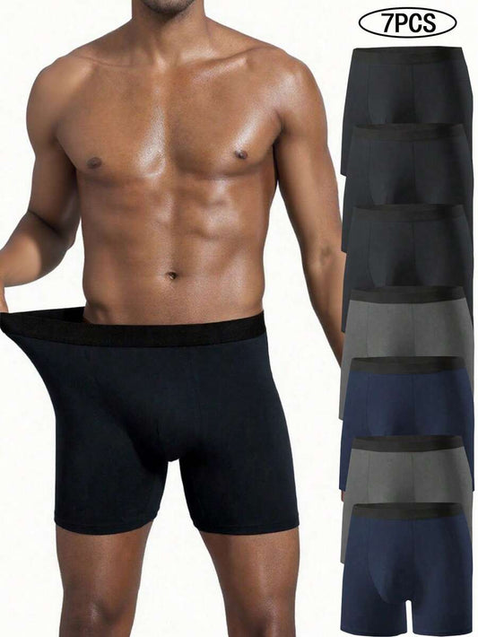 7pcs Men's Solid Color Long Underwear Set