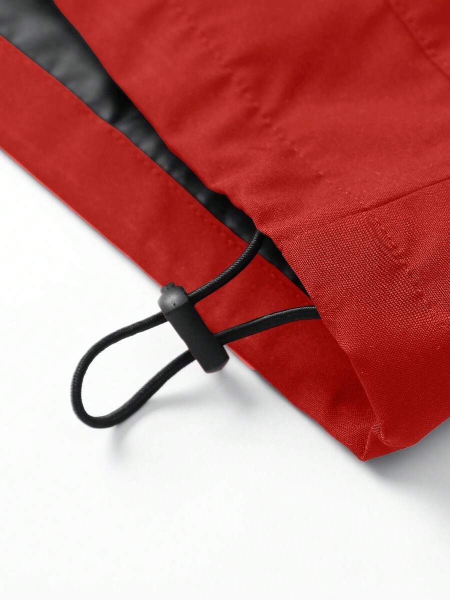 Manfinity Sporsity Men's Casual Versatile Sporty Stand Collar Jacket, Large Graphic Print, Young Couple Style, Large Pockets, Autumn/Winter Jacket Zipup Jacket Windbreaker Jacket Streetwear Jacket Techwear Jacket