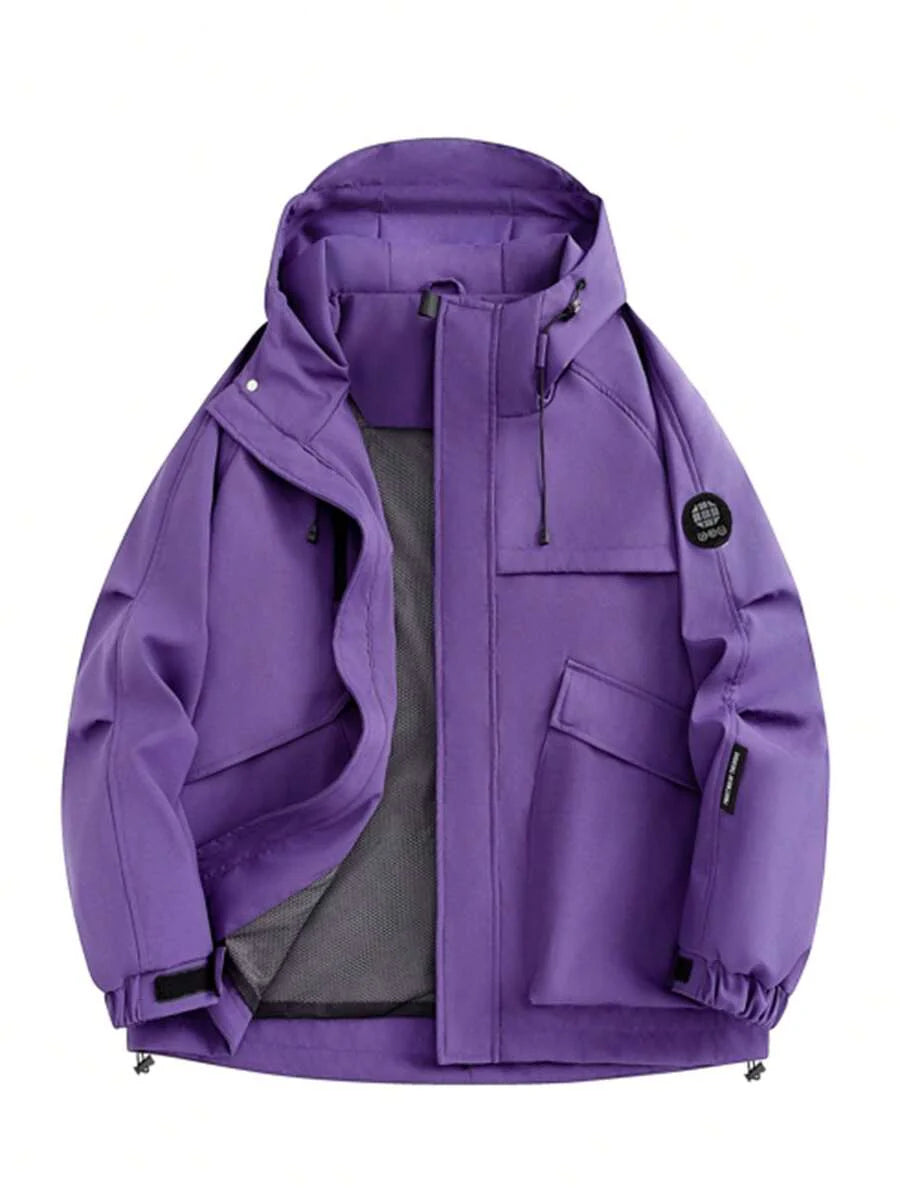 Women's Outdoor Waterproof Hooded Jacket - Warm Windproof Softshell Cargo Coat