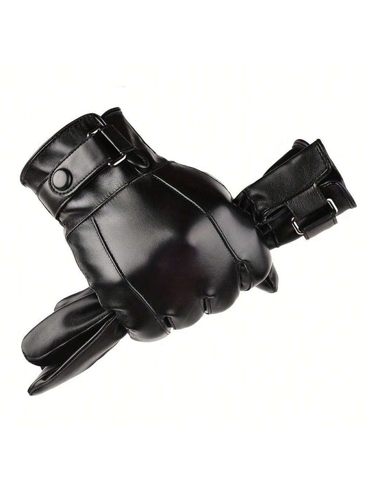 Men's Winter Thermal Gloves With Adjustable Zipper Design, Windproof Waterproof Ski