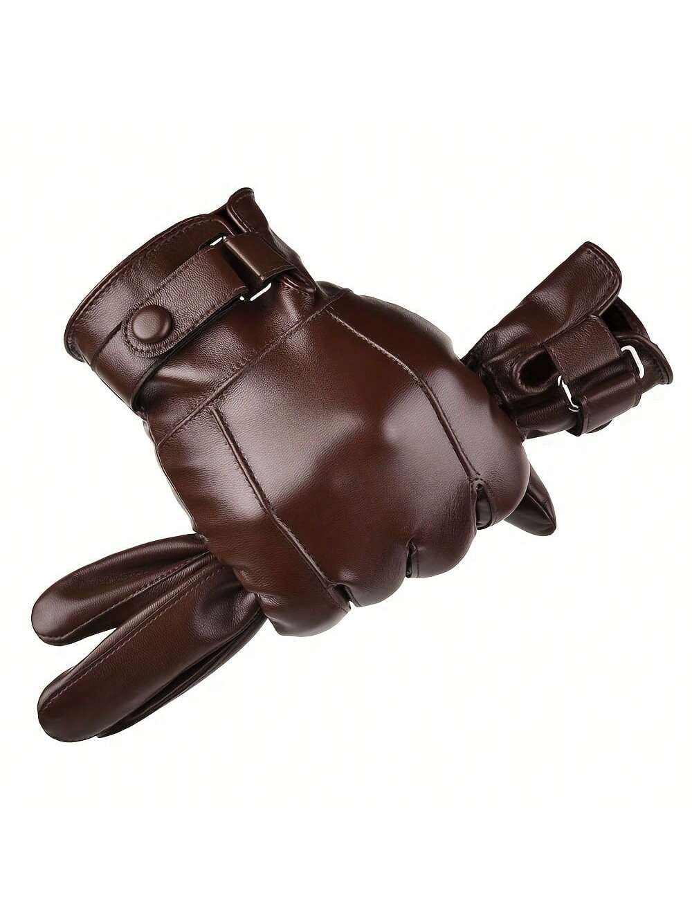 Men's Winter Thermal Gloves With Adjustable Zipper Design, Windproof Waterproof Ski