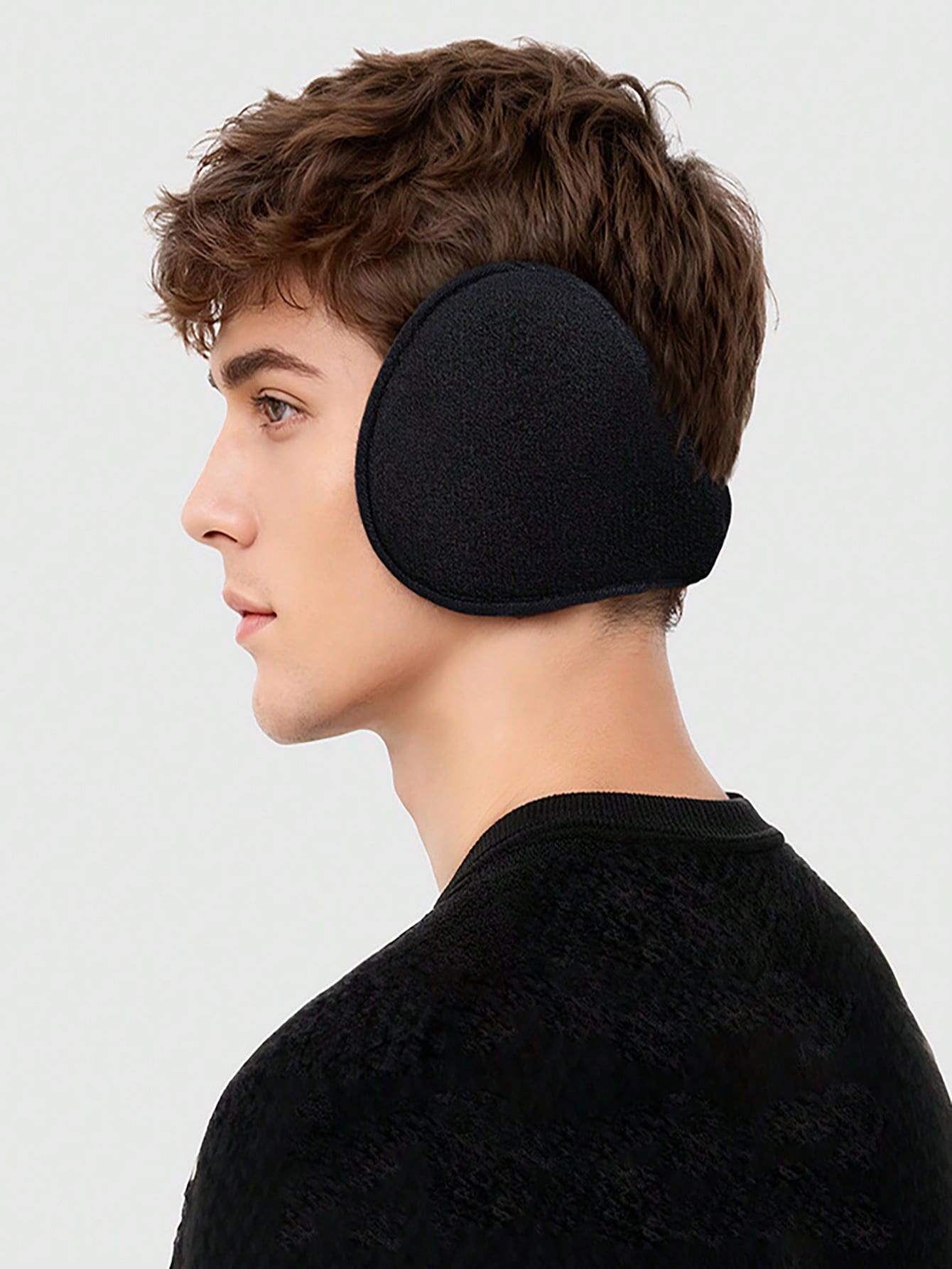 1pc Men's Ear Muffs, Winter Warm Plush Earmuffs, Windproof Ear Warmers, Suitable For Cycling, Outdoor Activities In Cold Weather