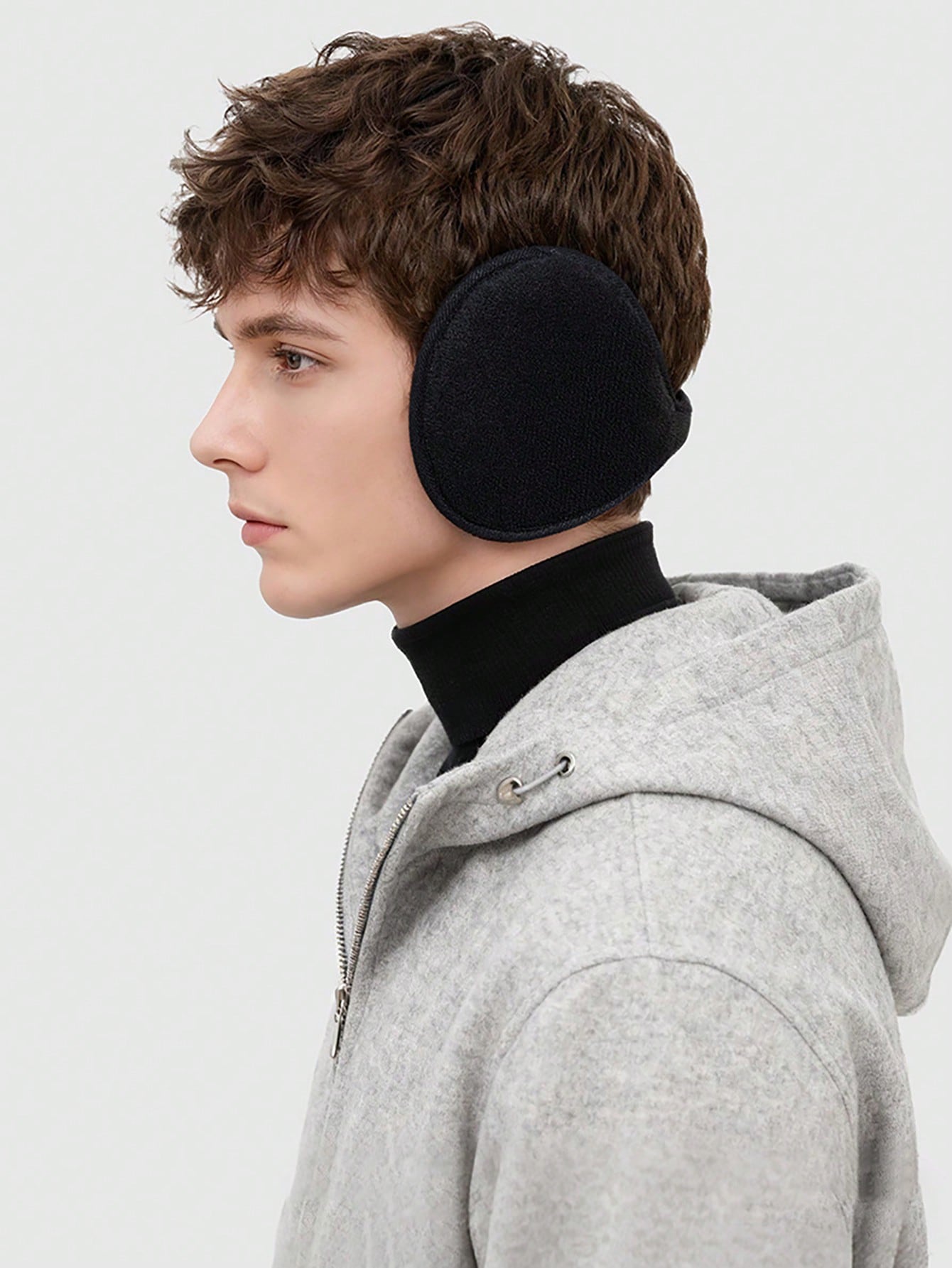 1pc Men's Ear Muffs, Winter Warm Plush Earmuffs, Windproof Ear Warmers, Suitable For Cycling, Outdoor Activities In Cold Weather