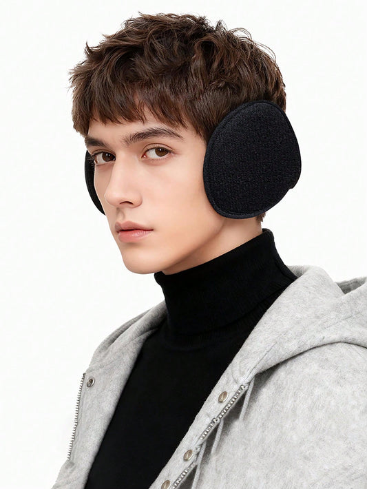 1pc Men's Ear Muffs, Winter Warm Plush Earmuffs, Windproof Ear Warmers, Suitable For Cycling, Outdoor Activities In Cold Weather
