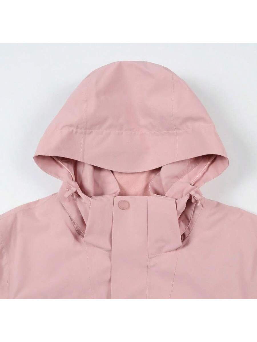 lanbu Unisex Sherpa 3-In-1 Windbreaker Jacket, Classic Casual Detachable Hood, Versatile Outdoor Jacket LR0002A93001LB