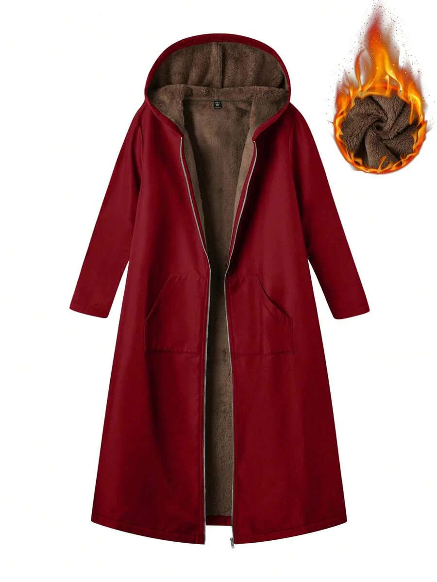 Lunelith  Lunessa Women's Fluffy Hooded Long Regular Coat Fall Winter Cloth For Women