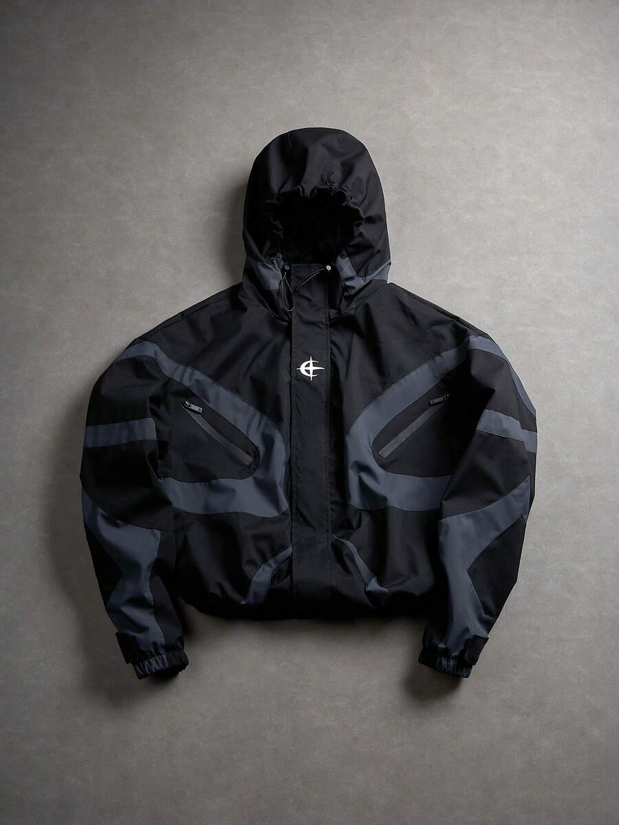 PAVTROS Manfinity Streetrush Men's Casual Colorblock Patchwork Design Jacket
