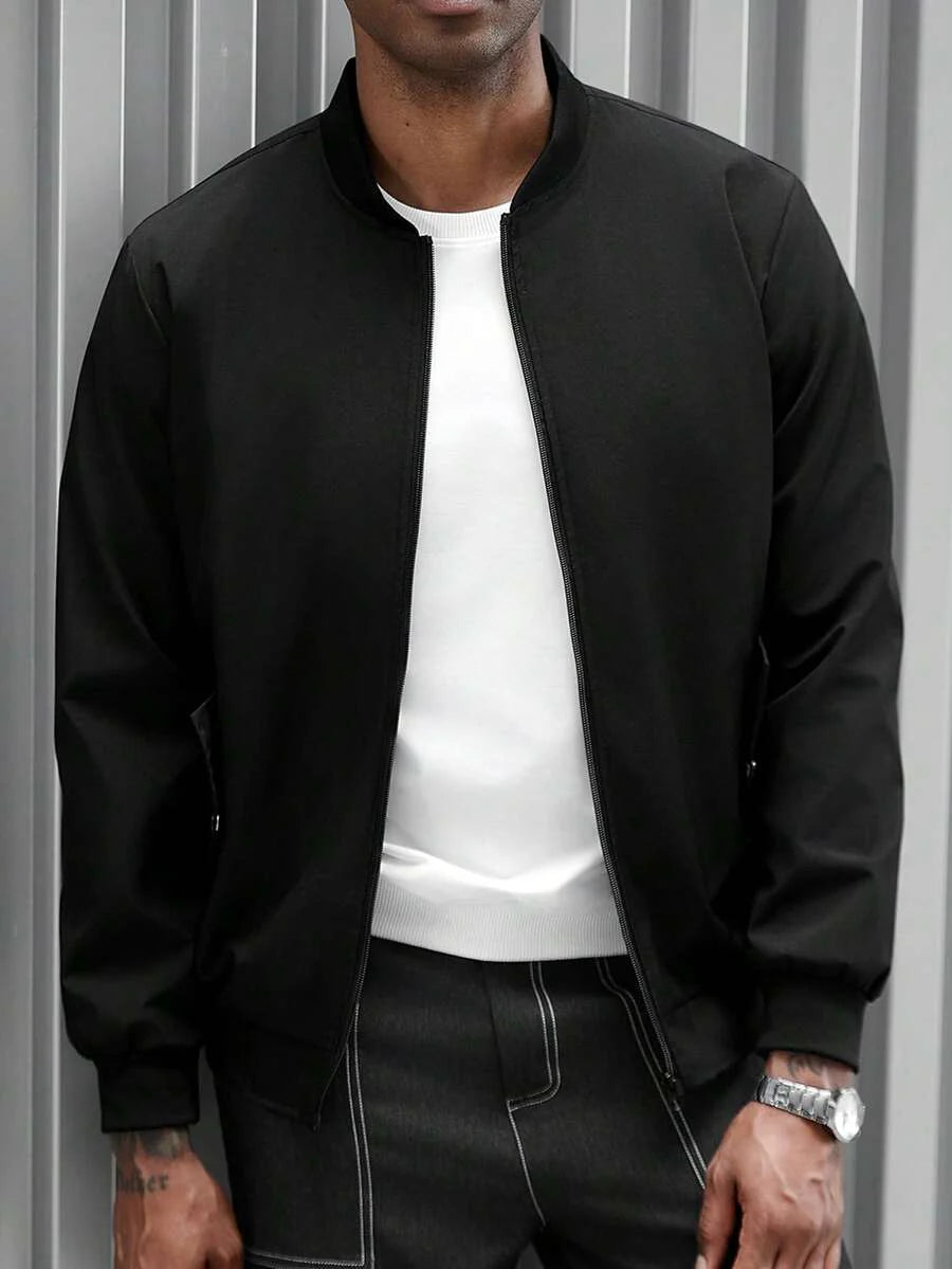 Manfinity Homme 2-In-1 Men's Casual Long Sleeve Reversible Casual Outdoor Windbreaker Jacket, Lightweight Summer Bomber Jacket, Fall