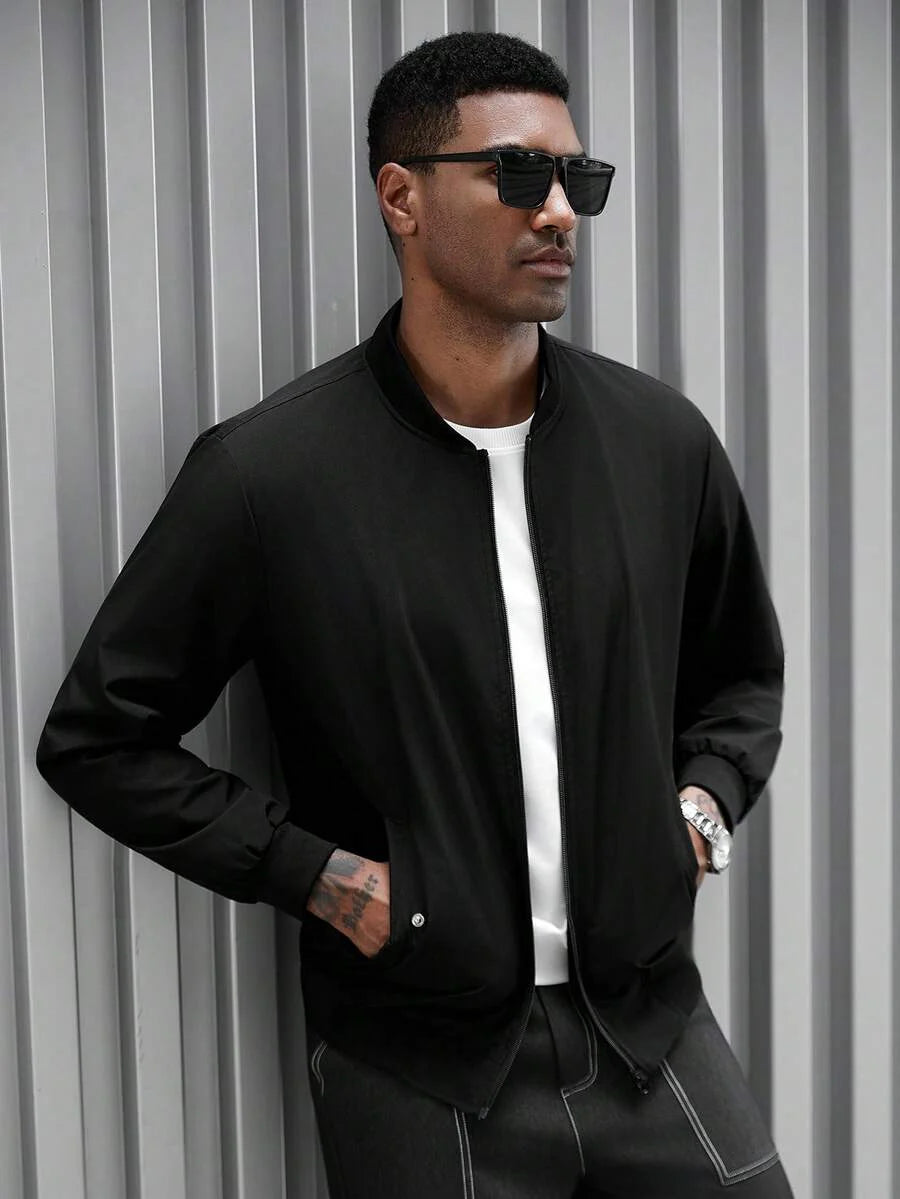 Manfinity Homme 2-In-1 Men's Casual Long Sleeve Reversible Casual Outdoor Windbreaker Jacket, Lightweight Summer Bomber Jacket, Fall
