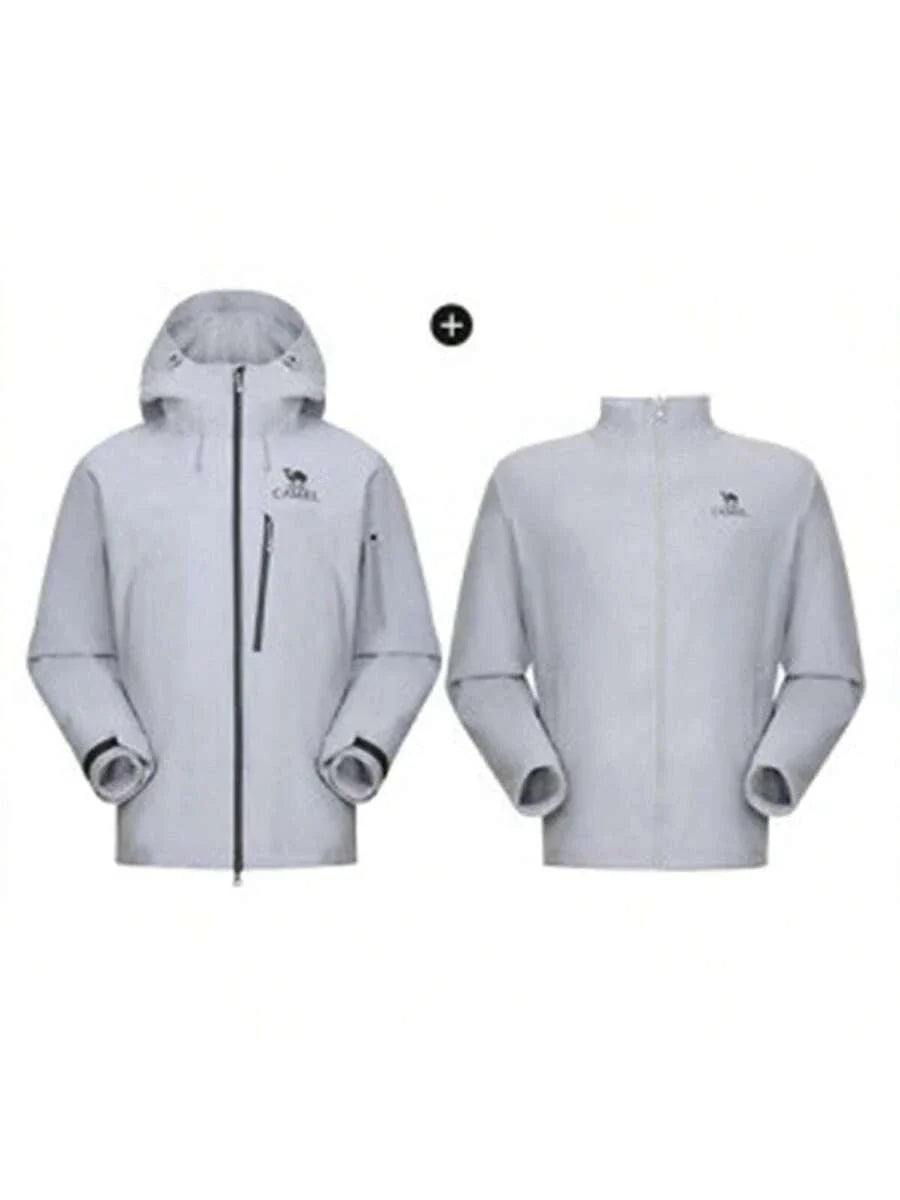 CAMEL CROWN Outdoor Raincoat, Autumn/Winter Unisex Rain God Jacket Triple-Protection Green Outerwear For Mountaineering