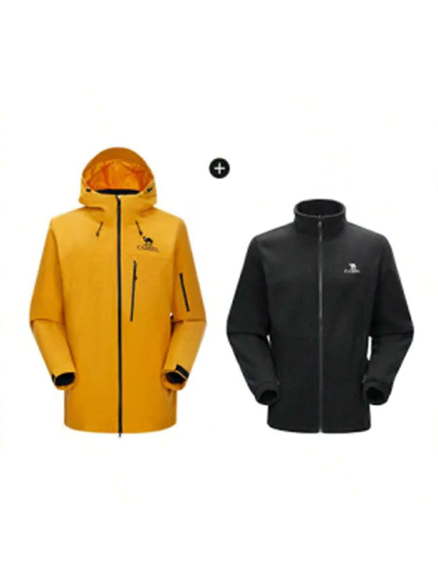 CAMEL CROWN Outdoor Raincoat, Autumn/Winter Unisex Rain God Jacket Triple-Protection Green Outerwear For Mountaineering