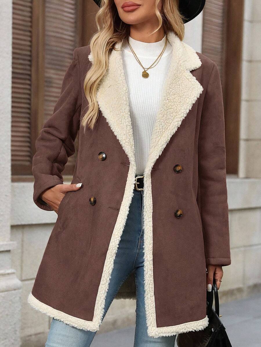 Ellevyn Women's Puff Patchwork Front Zip Casual Regular PU Jacket Autumn Winter Clothes For Womenchristmas Clothes For Women Winter Clothes For Women Cozy Fall And Winter Clothes For Women New Year Clothes  Thanksgiving Outfit For Women Elegant Party Clo