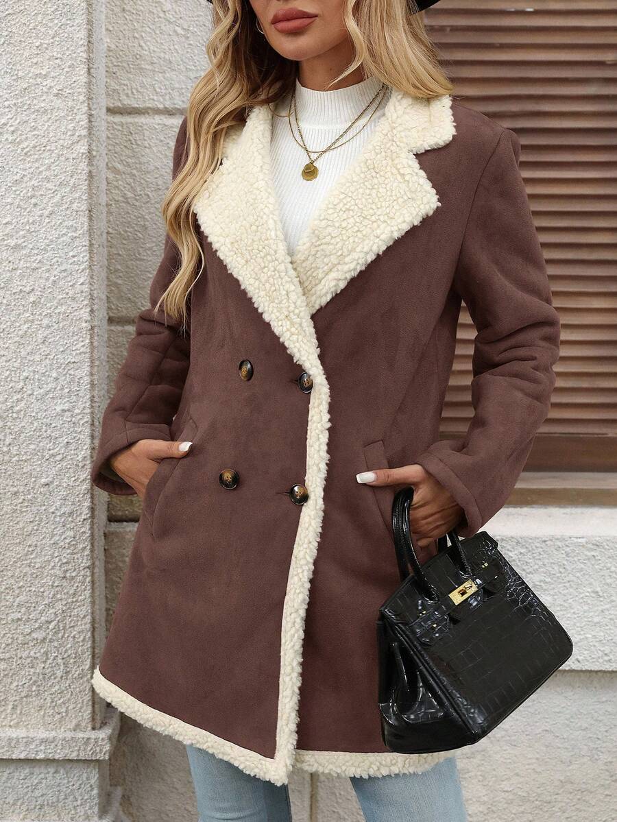 Ellevyn Women's Puff Patchwork Front Zip Casual Regular PU Jacket Autumn Winter Clothes For Womenchristmas Clothes For Women Winter Clothes For Women Cozy Fall And Winter Clothes For Women New Year Clothes  Thanksgiving Outfit For Women Elegant Party Clo
