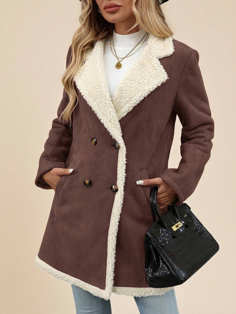Ellevyn Women's Puff Patchwork Front Zip Casual Regular PU Jacket Autumn Winter Clothes For Womenchristmas Clothes For Women Winter Clothes For Women Cozy Fall And Winter Clothes For Women New Year Clothes  Thanksgiving Outfit For Women Elegant Party Clo