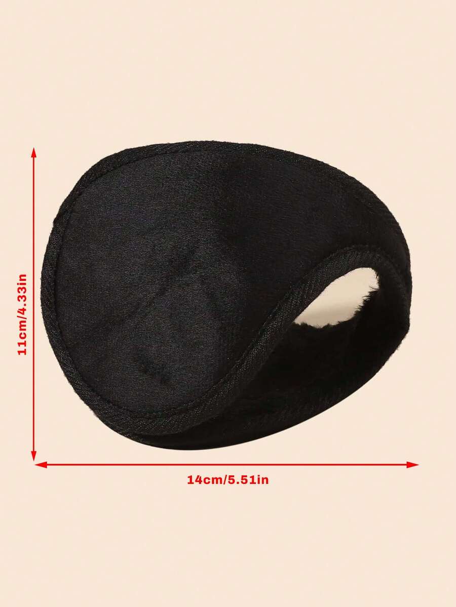2pcs Men's Winter Solid Color Warm Ear Muffs