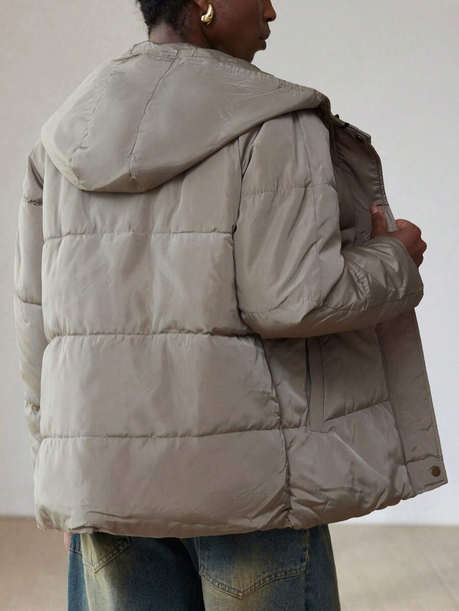 Aveloria Modichic Winter Casual Solid Color HoodedPadded Insulated Polyfill Synthetic Insulation Winter Coat Winter Jacket Outwear