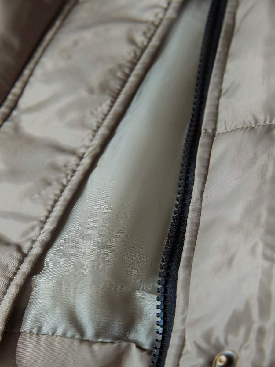 Aveloria Modichic Winter Casual Solid Color HoodedPadded Insulated Polyfill Synthetic Insulation Winter Coat Winter Jacket Outwear