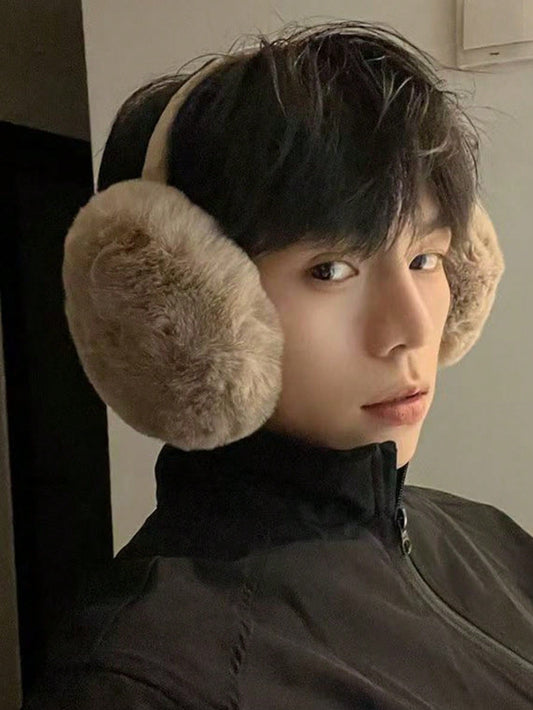 Men's Knitted Plush Earmuffs, Comfortable For Riding, Outdoor Warmth, Multi-Color Options, Essential For Autumn/Winter, Versatile Gift