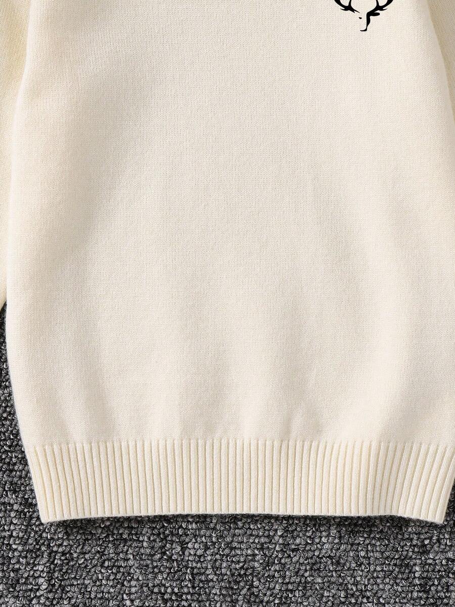 1pc Young Boys' Casual Comfortable Solid Color Versatile Loose Fit Turtleneck Sweater
