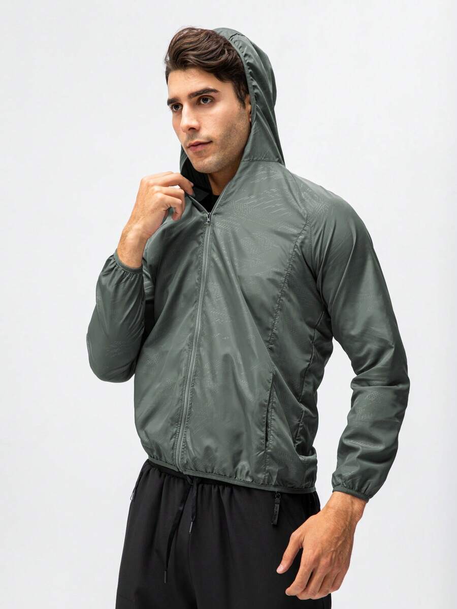 1pc Men Lightweight Quick Dry Jacket Outdoor Casual Water-Resistant Windbreaker, Suitable For Summer