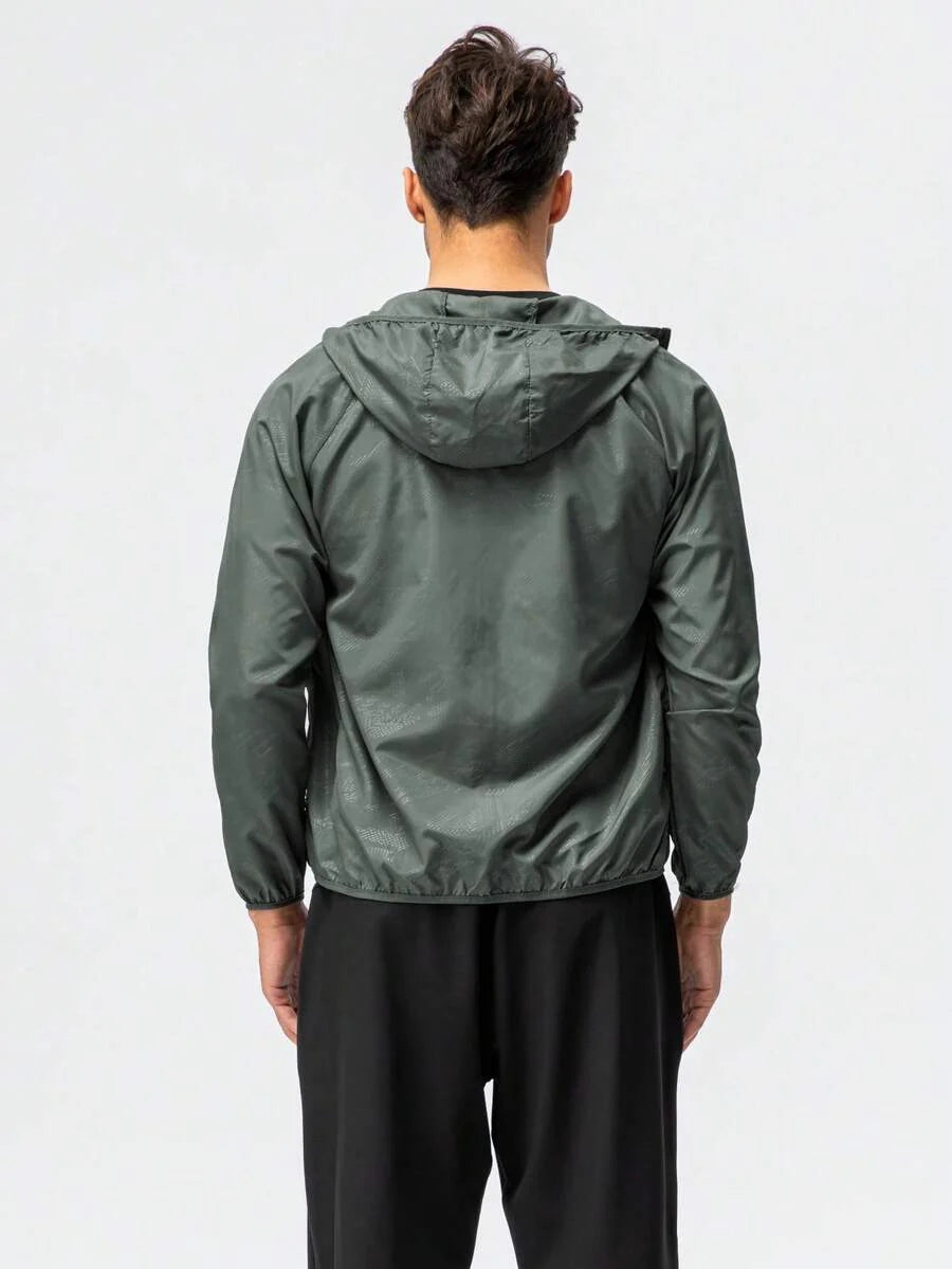 1pc Men Lightweight Quick Dry Jacket Outdoor Casual Water-Resistant Windbreaker, Suitable For Summer