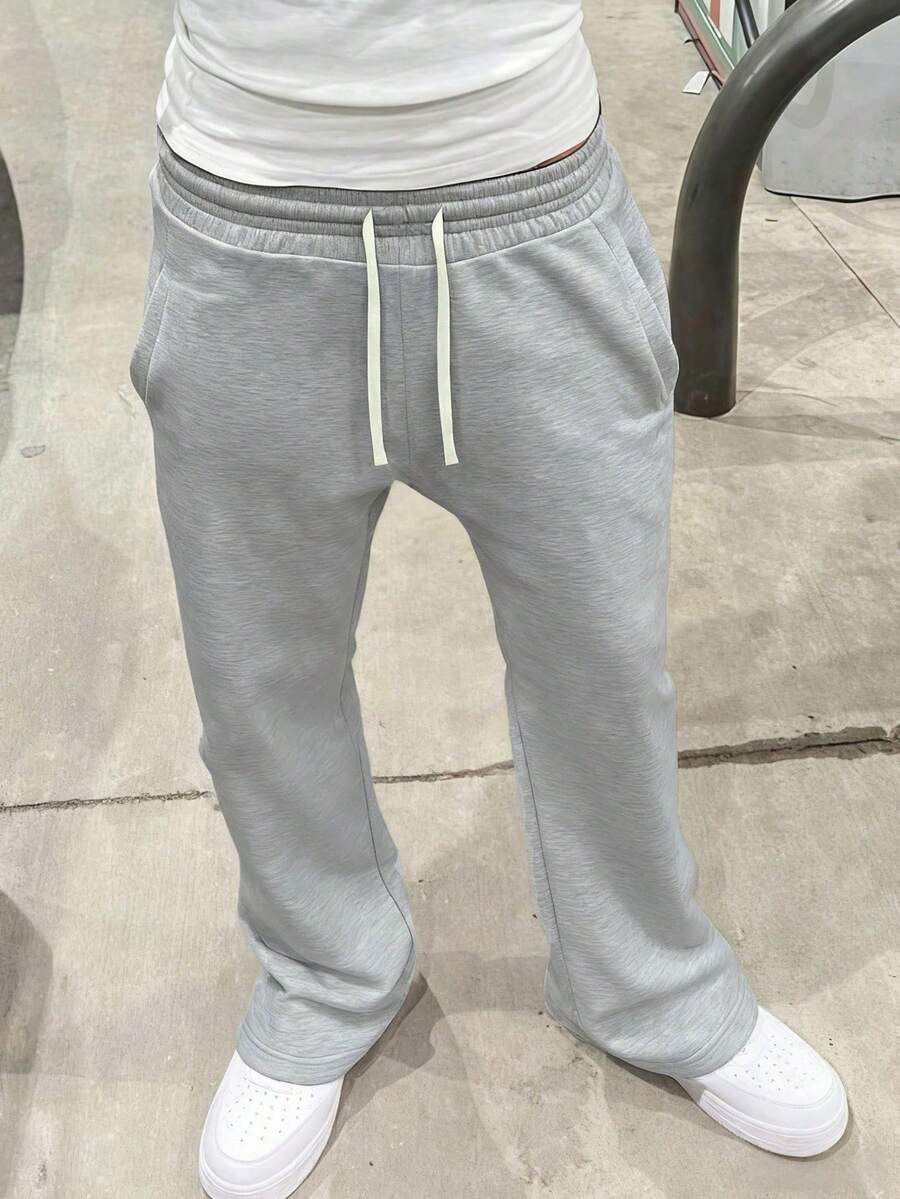 Men's Lightweight Knit Pants, Fashion Versatile Casual High Street Jogging Trousers, Oversized Loose Fit With Drawstring Waist And Pockets, Durable, Suitable For Autumn, Great Gift For Husband Or Boyfriend, Wear For Street, Commute, Outdoor, Vacation