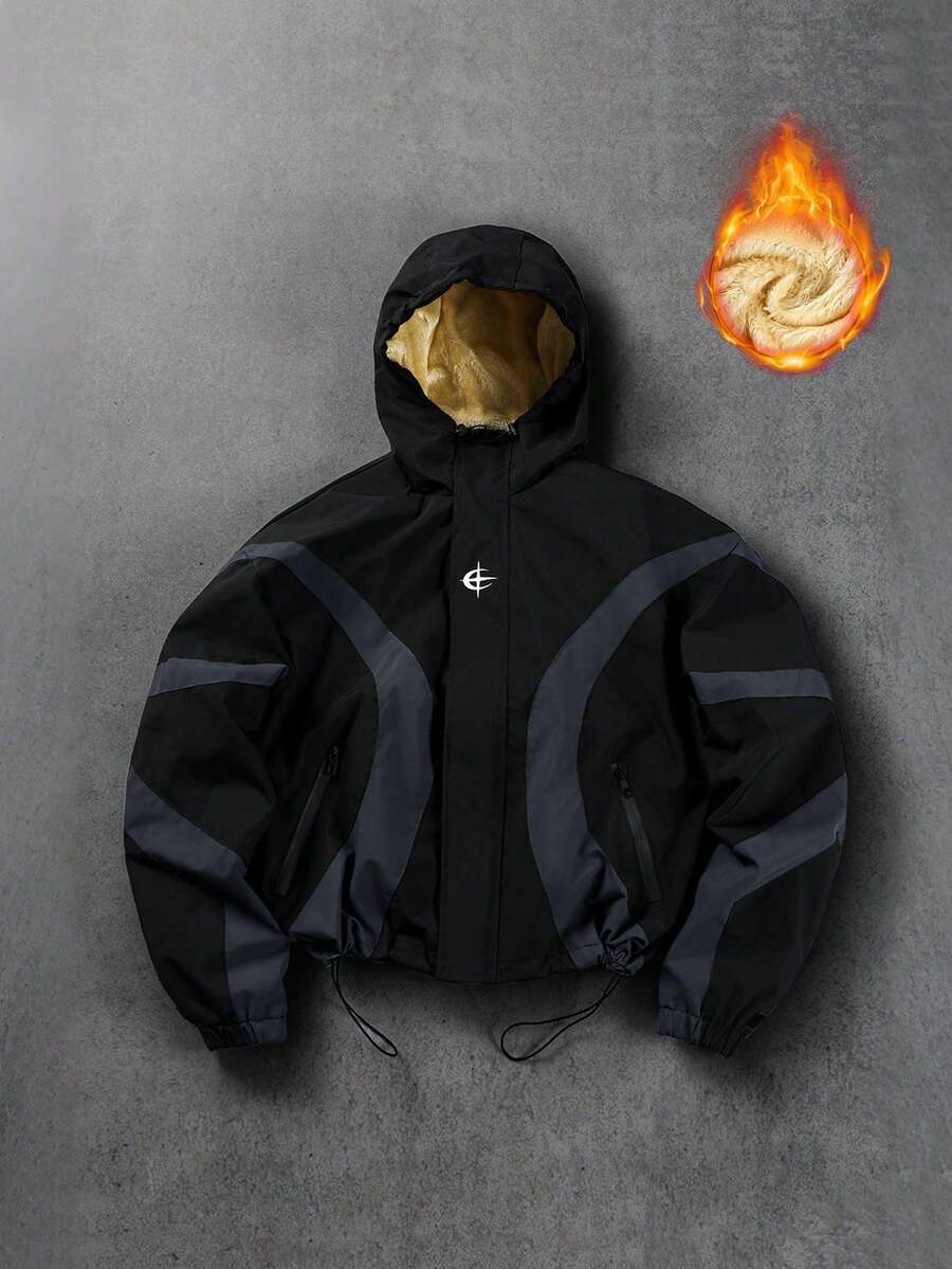 PAVTROS Manfinity Streetrush Men's Casual Colorblock Patchwork Design Jacket