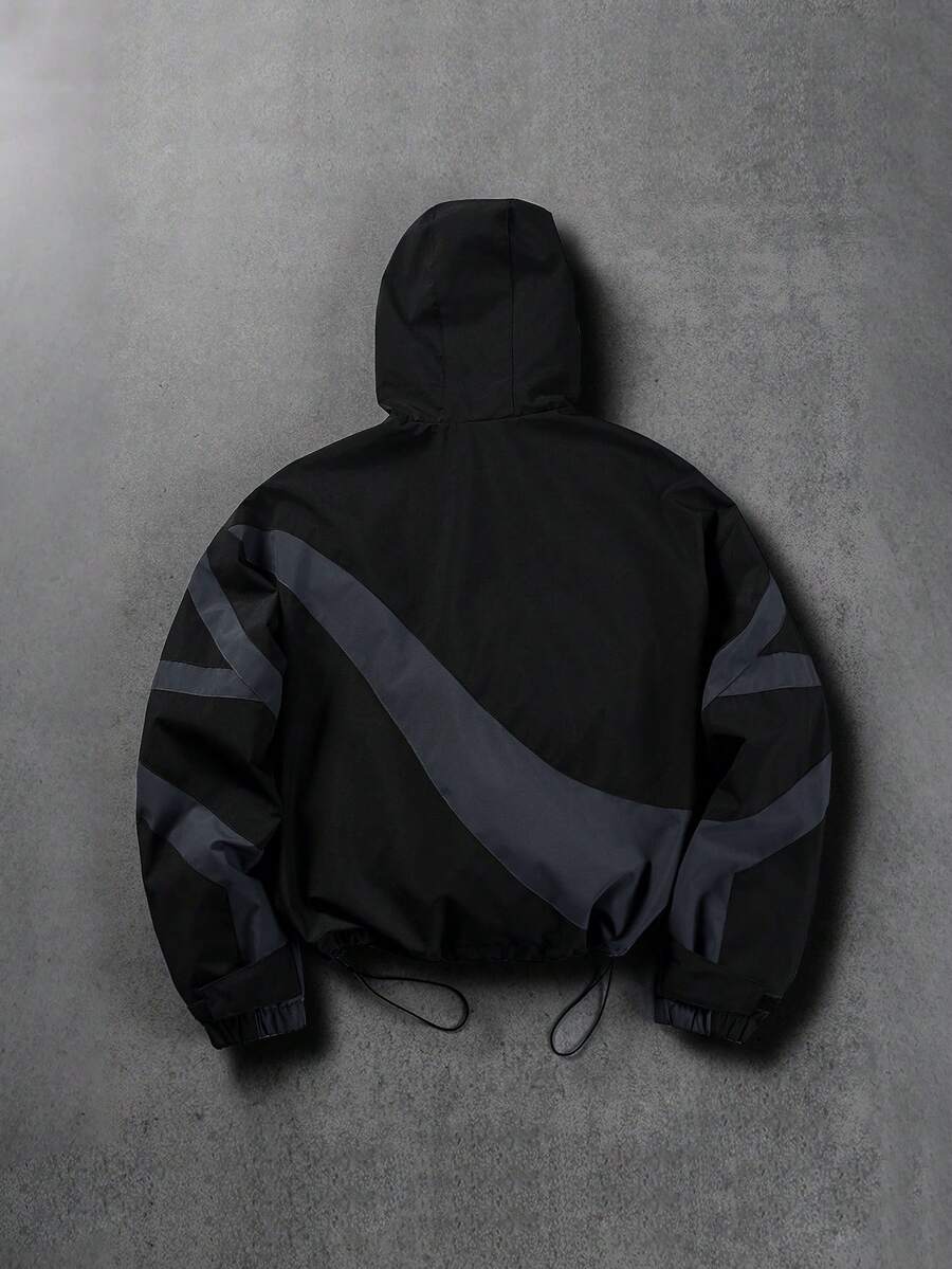 PAVTROS Manfinity Streetrush Men's Casual Colorblock Patchwork Design Jacket