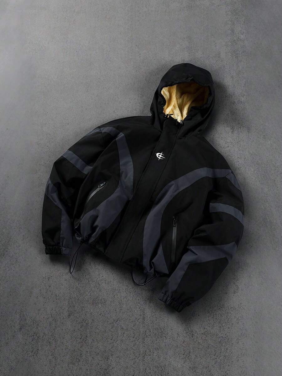 PAVTROS Manfinity Streetrush Men's Casual Colorblock Patchwork Design Jacket