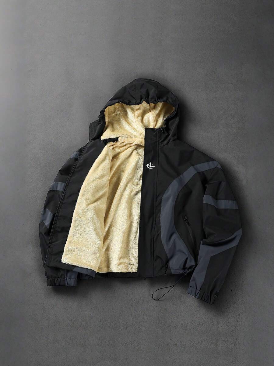 PAVTROS Manfinity Streetrush Men's Casual Colorblock Patchwork Design Jacket