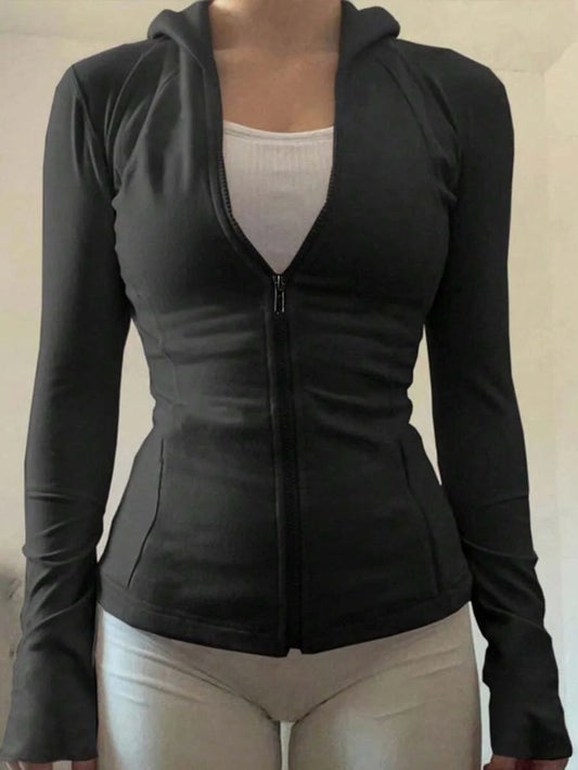 DAZY Women Hooded Fitted Sport Outdoor Jacket With Bow