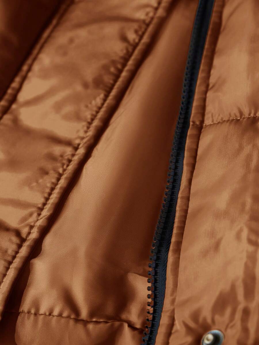Aveloria Modichic Winter Casual Solid Color HoodedPadded Insulated Polyfill Synthetic Insulation Winter Coat Winter Jacket Outwear