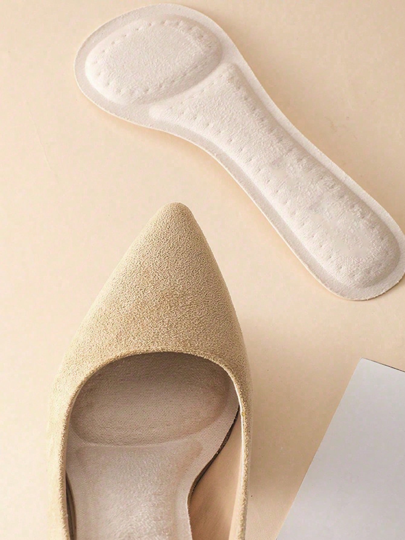 QKC 1 Pair Women's Autumn Insoles, Self-Adhesive Forefoot Cushion, Sweat-Absorbing, Anti-Slip, Soft For High Heels And 3/4 Shoes