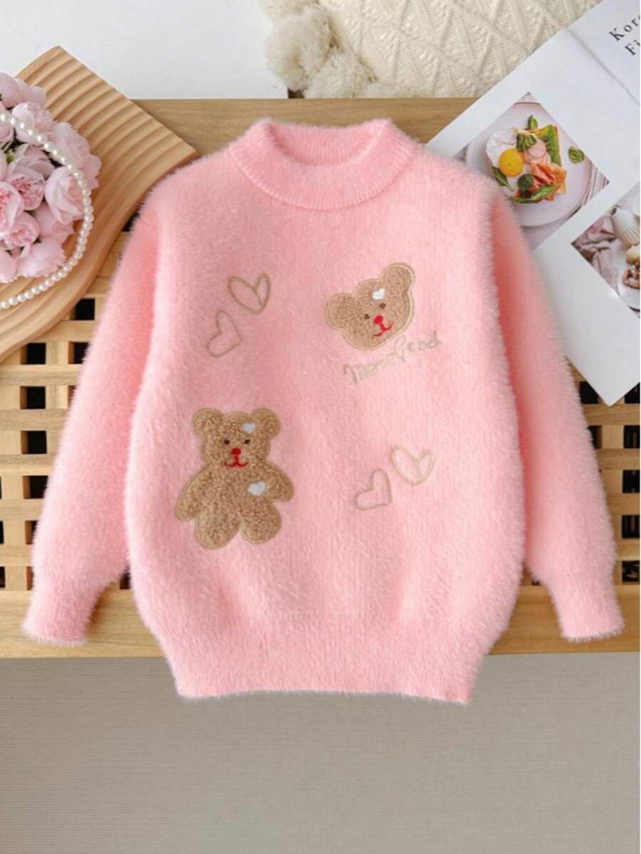 M.Dian 2025 Young Girl Cartoon Sweater Top